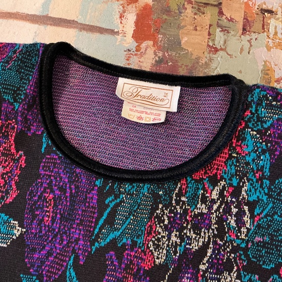 TRADITIONS - Vintage Floral Special Occasion Sweate - Picture 4 of 16